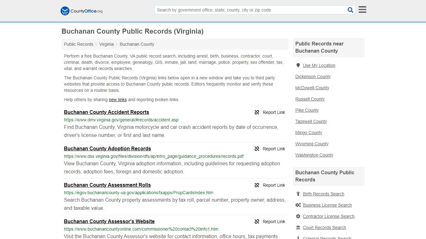 Buchanan County Public Records (Virginia) - County Office