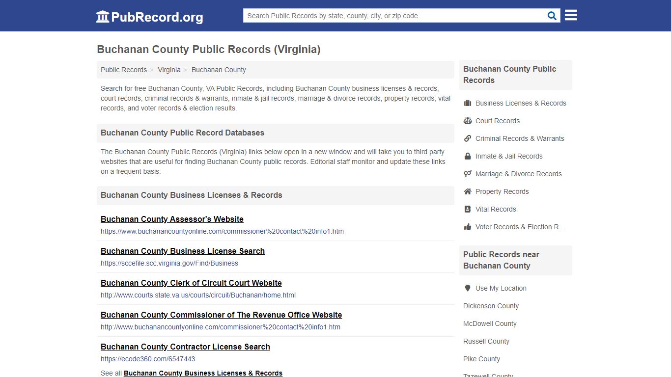 Free Buchanan County Public Records (Virginia Public Records)